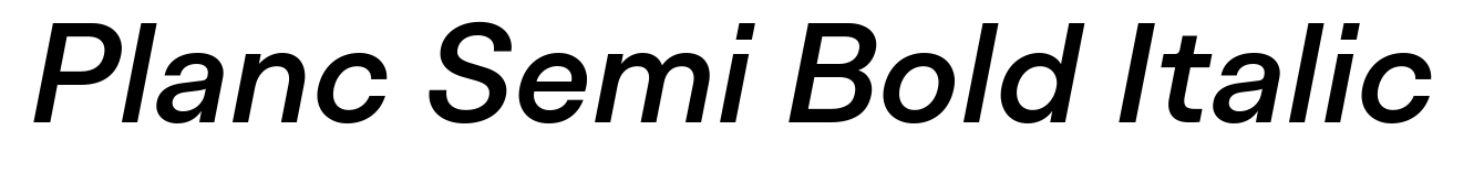 Planc Semi Bold Italic